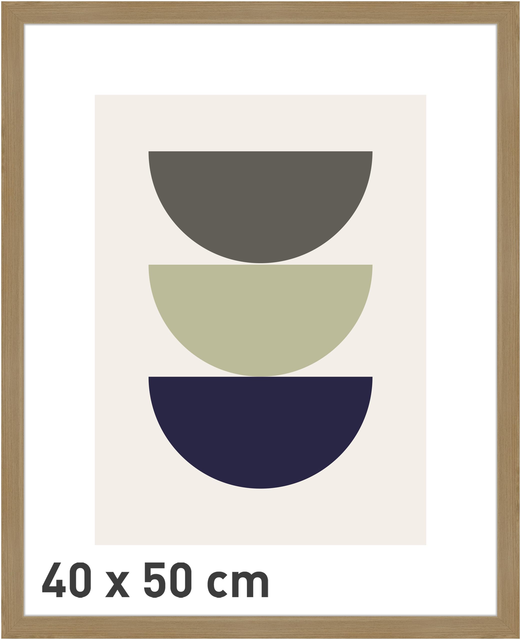 Accent By Nielsen Oak Velino Picture Frame - 40X50cm - With Glass Front - Ready-To-Hang With Contemporary Poster Print