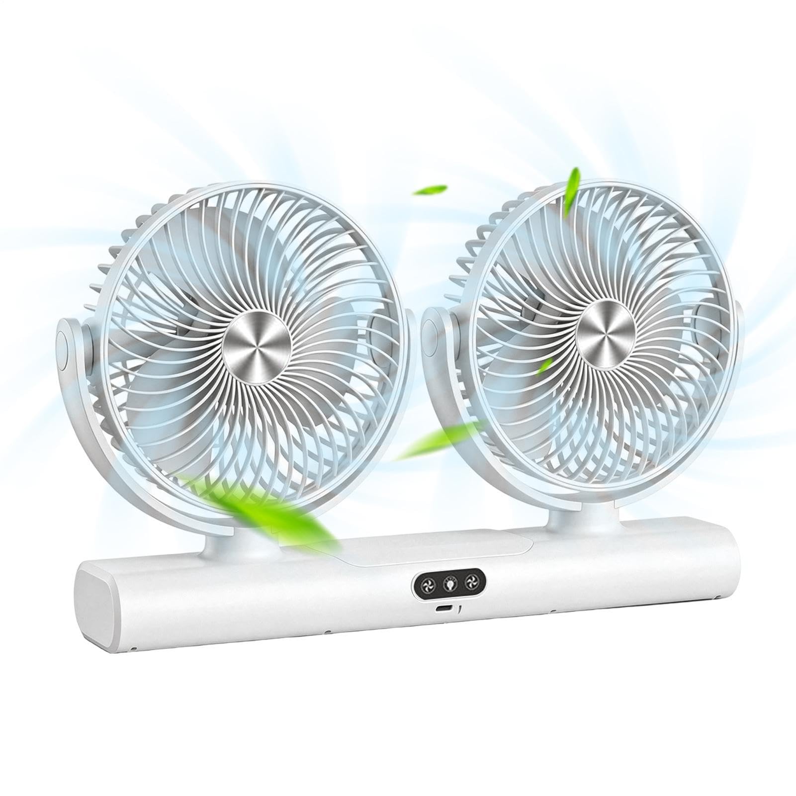 Ventilatore da parete Dispositivo Ricaricabile A Doppia Testa Con Rotazione