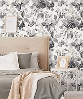 Vista 4 de NextWall Watercolor Flower Peel and Stick Wallpaper (Inkwell)
