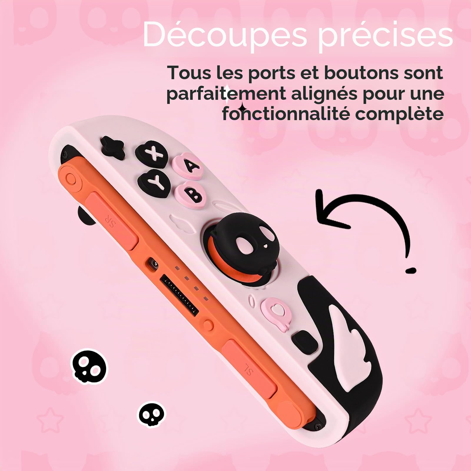 GeekShare Coque de protection en silicone compatible avec Switch 2, résistante aux rayures, coque de protection en silicone souple séparable, pour joystick avec 2 capuchons de préhension pour pouce