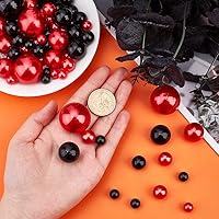 Vista 4 de PH PandaHall 148 perlas para relleno de jarrón, rojo y negro, cuentas de imitación sin agujero, cuentas de vela de agua, centros de mesa, cuentas
