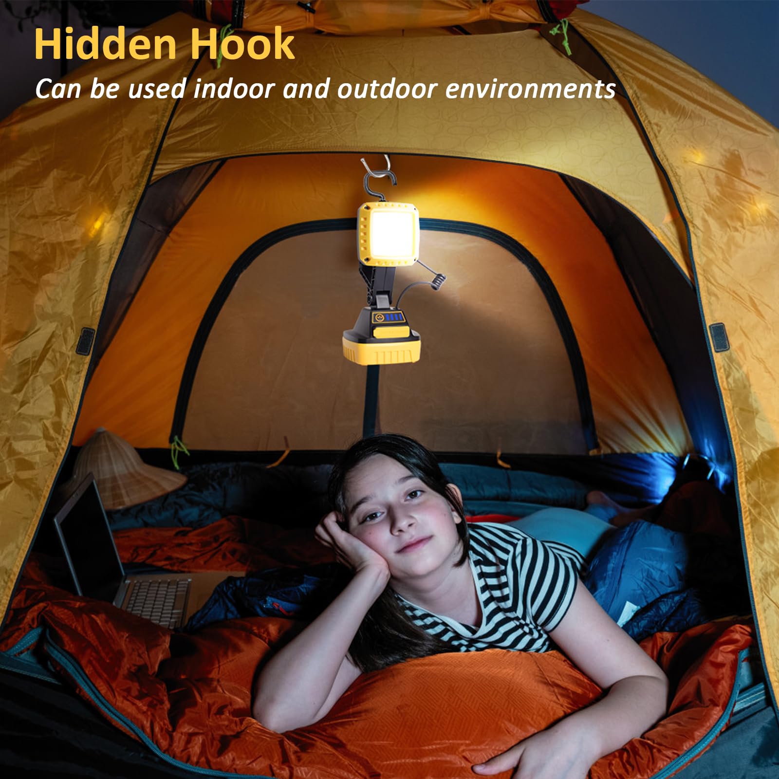 MASMEJOR Projecteur LED Rechargeable 1500LM, 4400mAh, 3 Modes d'éclairage | 30W, Rotation à 120°, Deux Méthodes d'alimentation Électrique, Magnétique, IP44, Idéal pour Camping, Travail, Pêche
