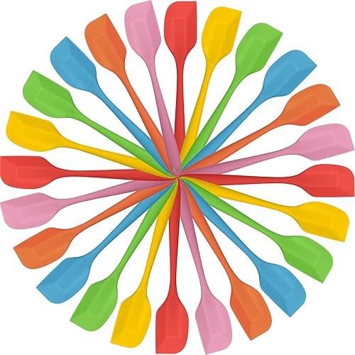 Irenare 24 piezas mini espátulas de silicona a granel de 8.3 pulgadas, resistentes al calor, raspadores, espátulas de goma, diseño sin costuras,