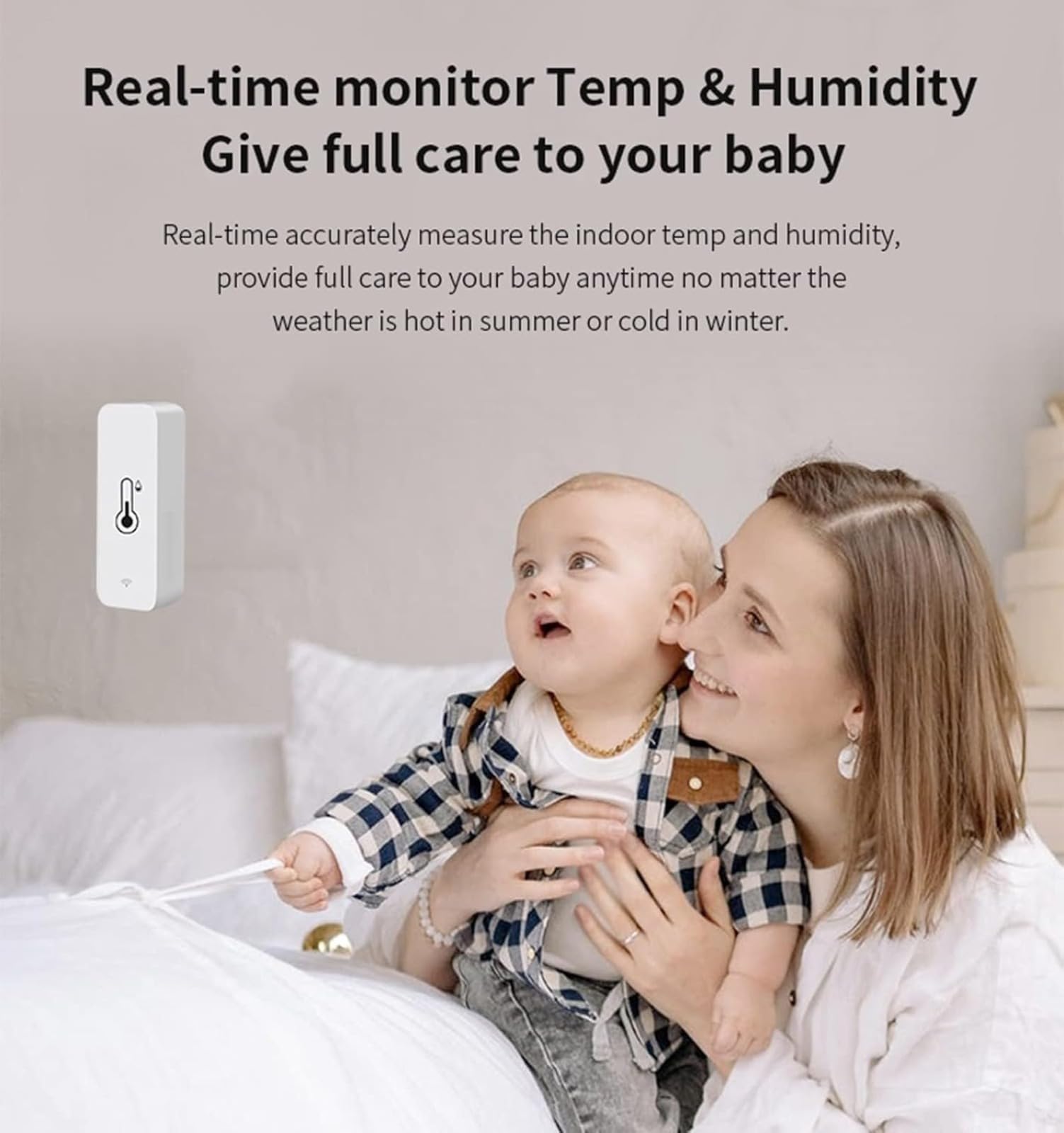 Czujnik temperatury i wilgotności WiFi: bezprzewodowy monitor temperatury i wilgotności z alertami aplikacji, bezpłatne przechowywanie danych eksportowych, kompatybilny z wieloma aplikacjami