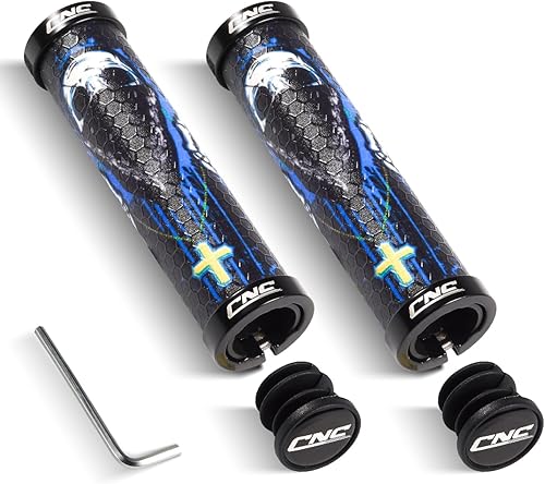 Miniatura 3 de CHOOEE Manillar de bicicleta de montaña con abrazadera de doble bloqueo, manillar de ciclismo antideslizante de goma MTB Grips,0.866 in Bicicletas