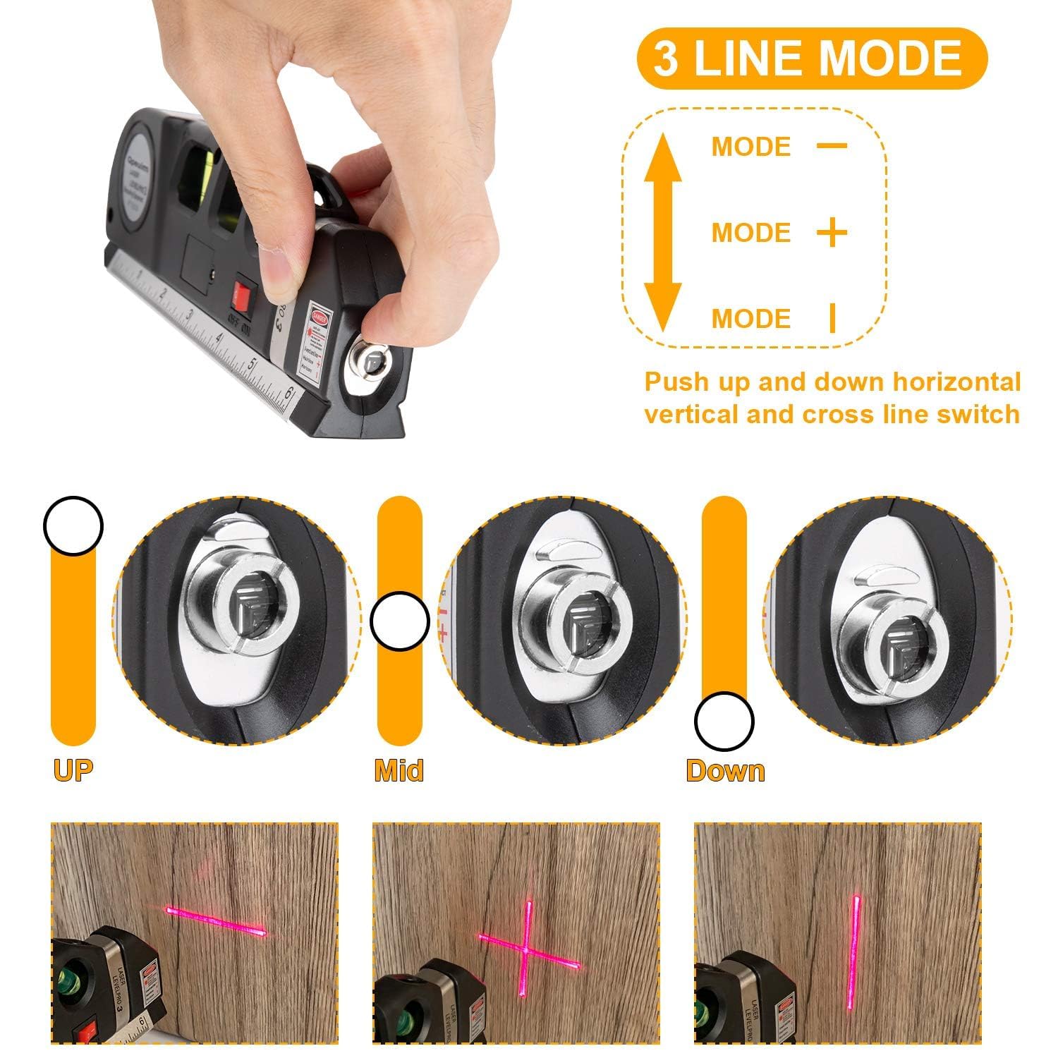 ZINLEY Laser Level Tool, Multipurpose Laser Level Kit Standard Cross Line Laser level Laser Line leveler Beam Tool with Metric Rulers by Qpeuim 1
