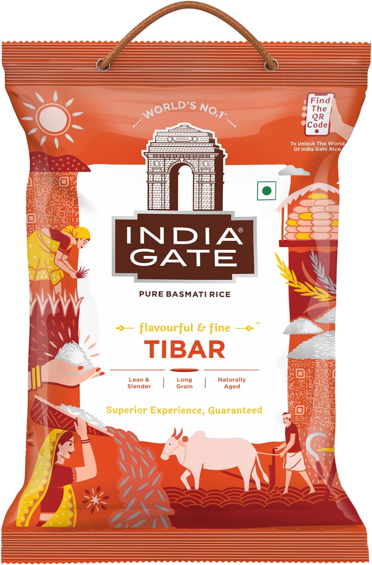 Flavourful & Fine Tibar Basmati Rice 5 Kg | Long & Slender Grains | Naturally Aged