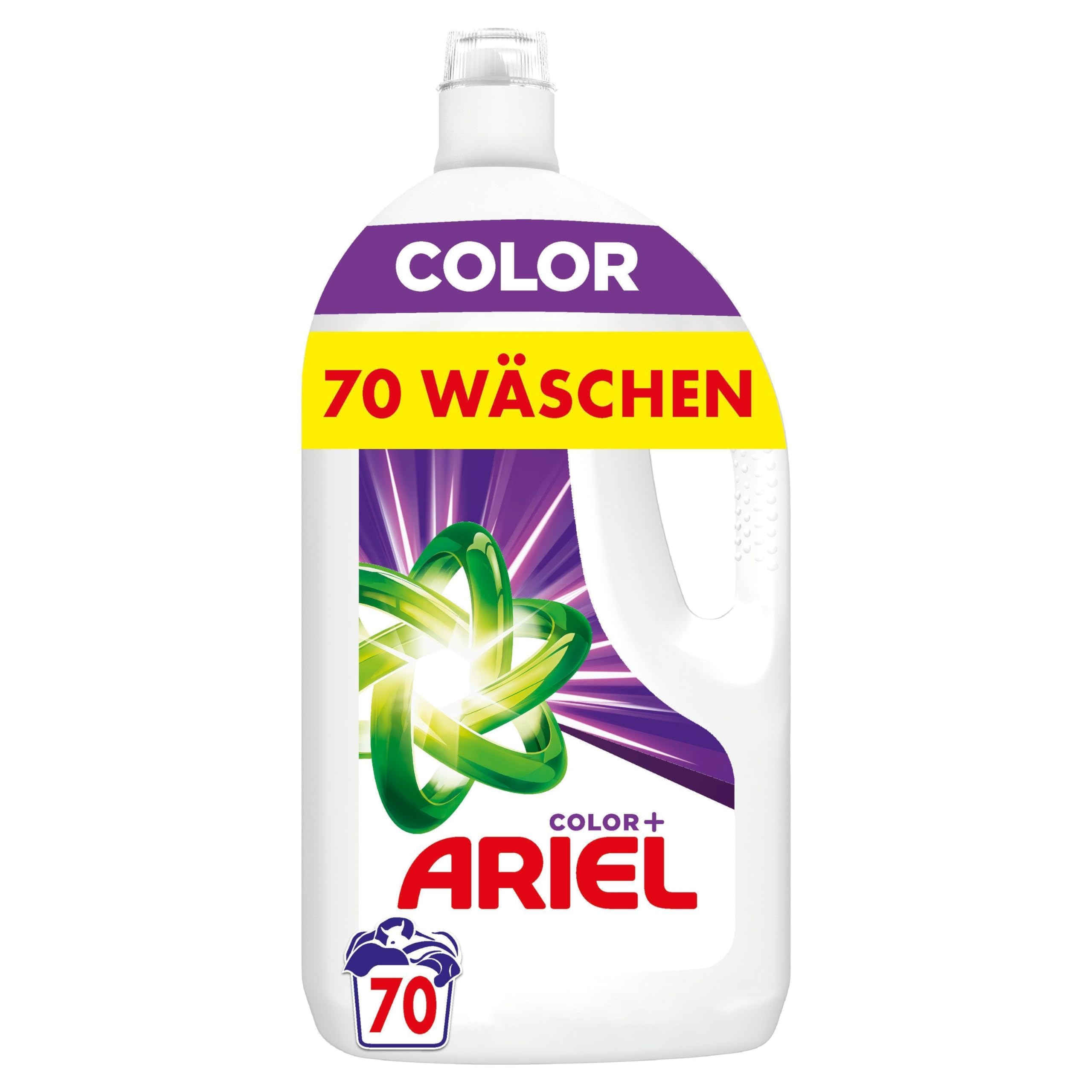 Ariel Flüssigwaschmittel Waschmittel, 70 Waschladungen Color+, Kraftvolle Fleckenentfernung Schon Ab Der 1. Wäsche