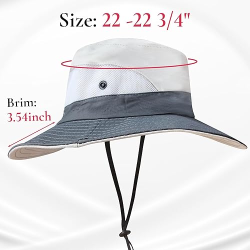Miniatura 3 de NPQQUAN Ponytail Sun Bucket Hats for Women Men Wide Brim UPF 50+ Fishing & Beach Hats
