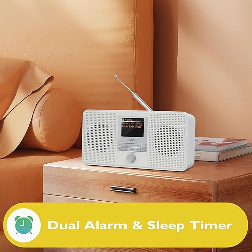 Miniatura 19 de LEMEGA IR4S Radio estéreo WiFi a Internet, radio digital FM, Spotify Connect, altavoz Bluetooth, reloj de alarma dual, 40 preajustes, salida de IR4S