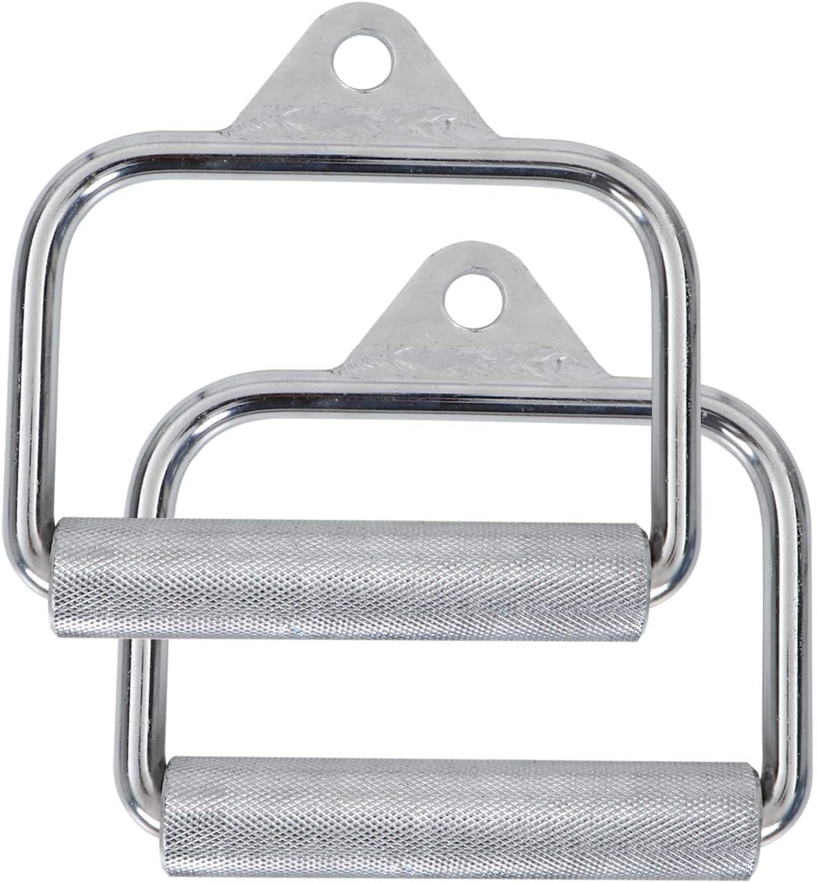H S D-Handle Cable Attachment for Gym Machines – Heavy Duty Steel Handle for LAT Pulldowns, Biceps, Triceps, Rows, and Cable Exercises (Pack of 2)