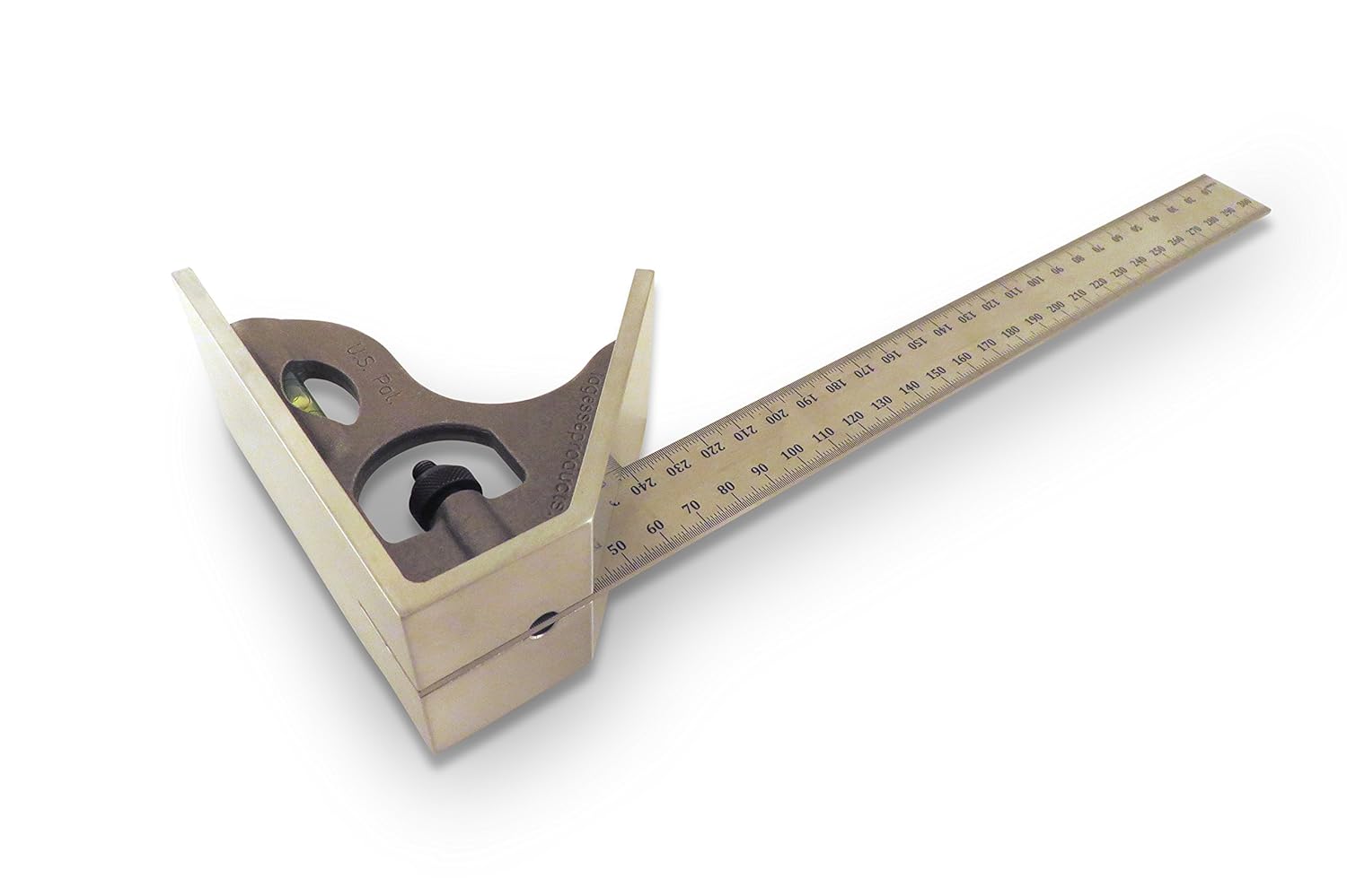 300 mm Metric Machinist Combination Square, Saddle Square, Stainless Steel Blade with mm and .5 mm Markings, Hardened Aluminum Head LAS 12SS-300mm