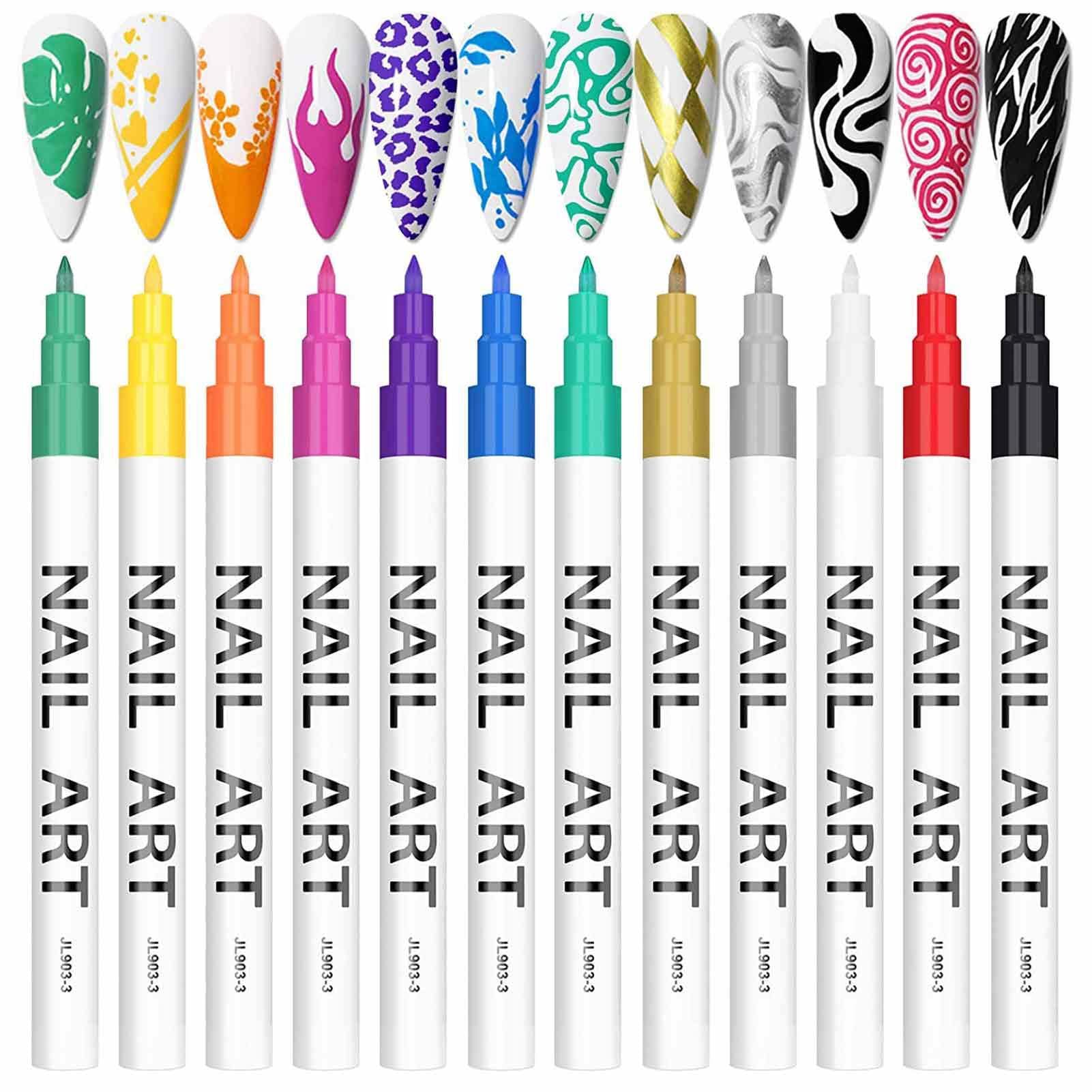 Amazon.co.jp: ネイル アート ペン - 12色極細ペイントマーカー
