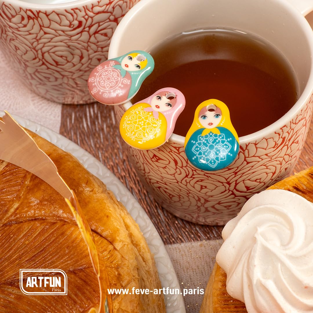 ARTFUN Coffret de FEVES Galette des Rois Porcelaine Matriochka pour Une Epiphanie Premium
