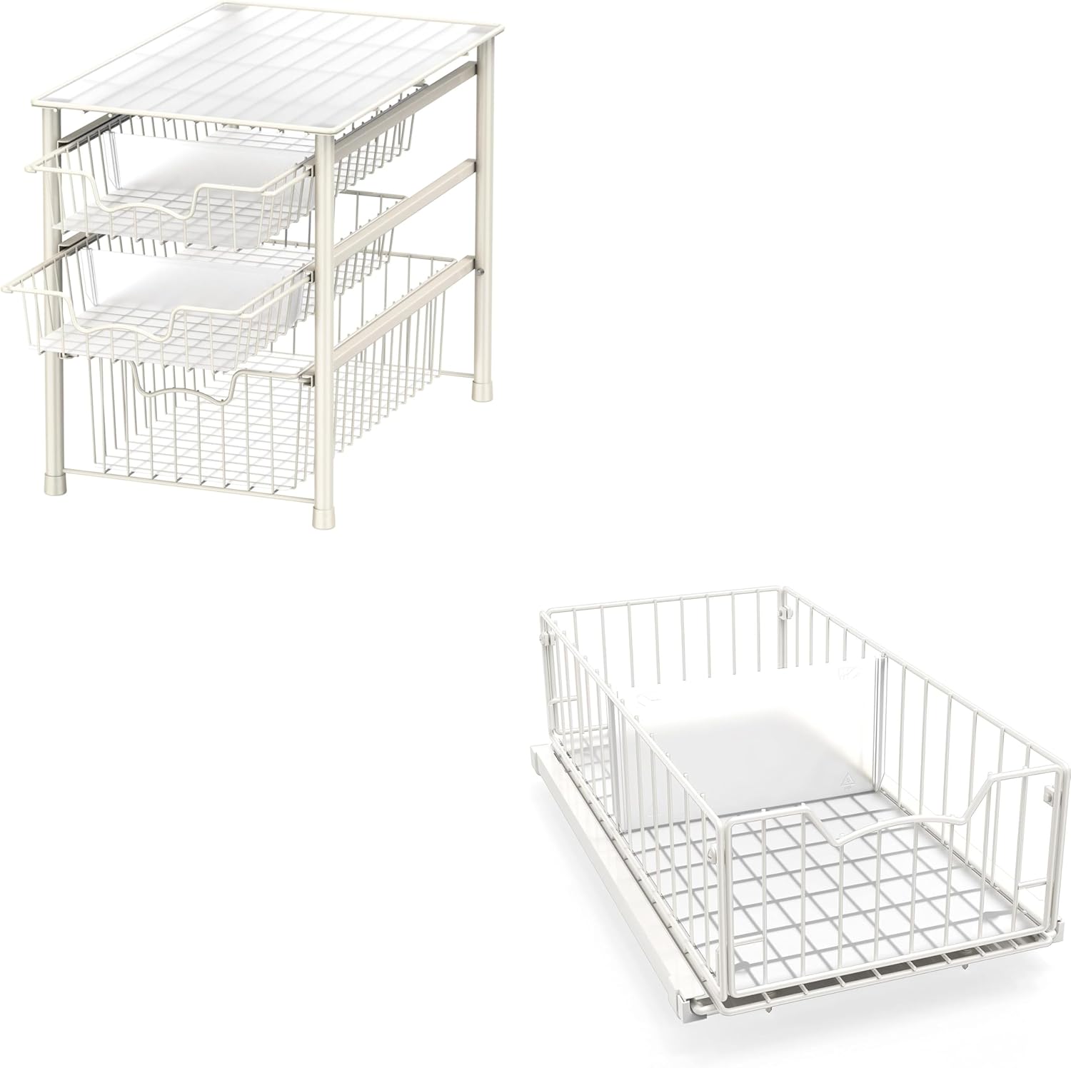 Simple Houseware 3 Tier Basket Drawer + Cabinet Pull-Out Shelf