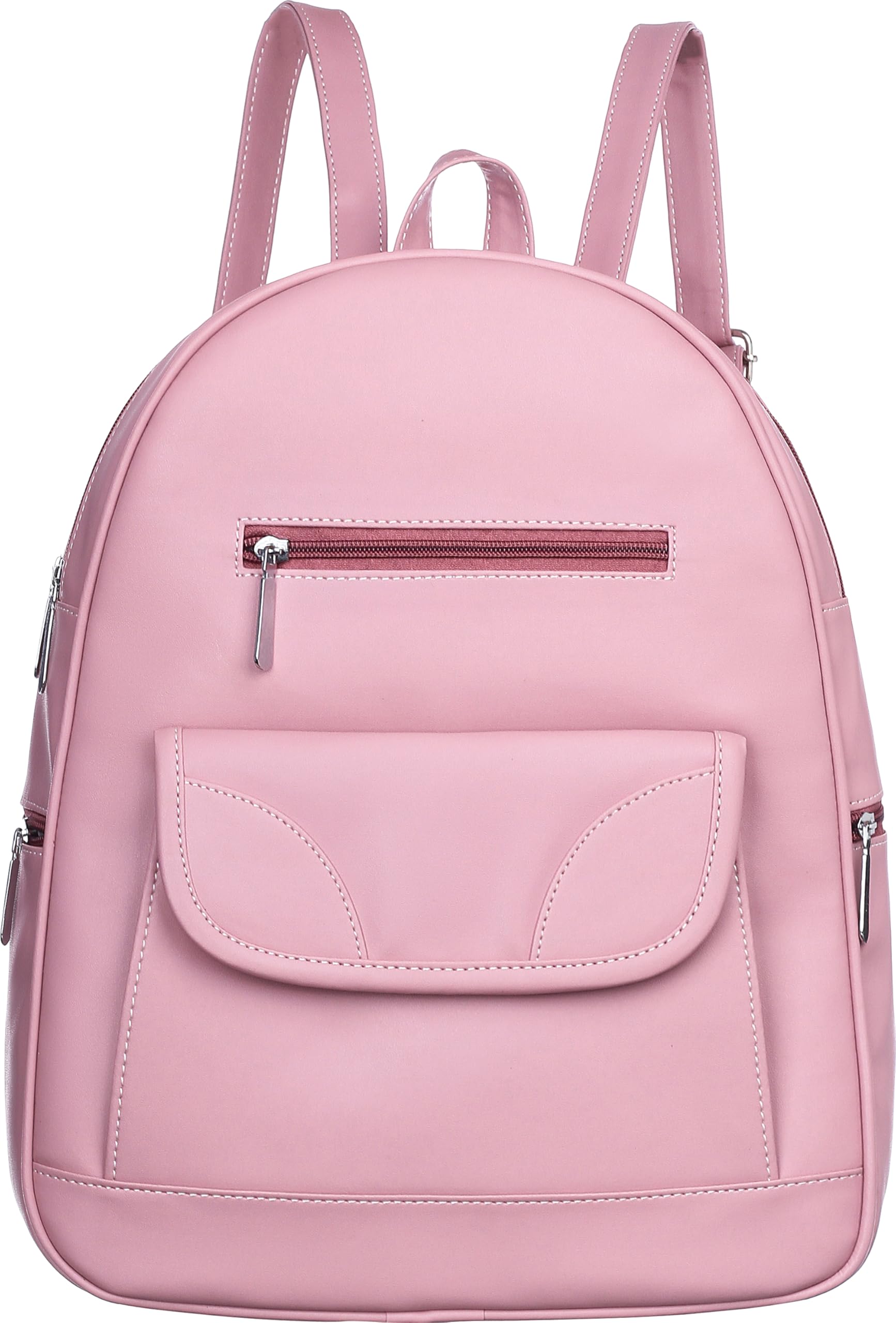 Black PU Vegan Leather Spacious Compartment and Multiple Zip pocket water proof College, casual, Travel,Formal Daily use Backpack for Women & girls-AB-04-image-16