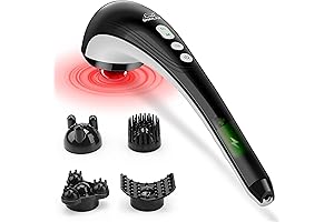 Cordless Handheld Back Massager - Rechargeable deep tissue massager for Full Body.