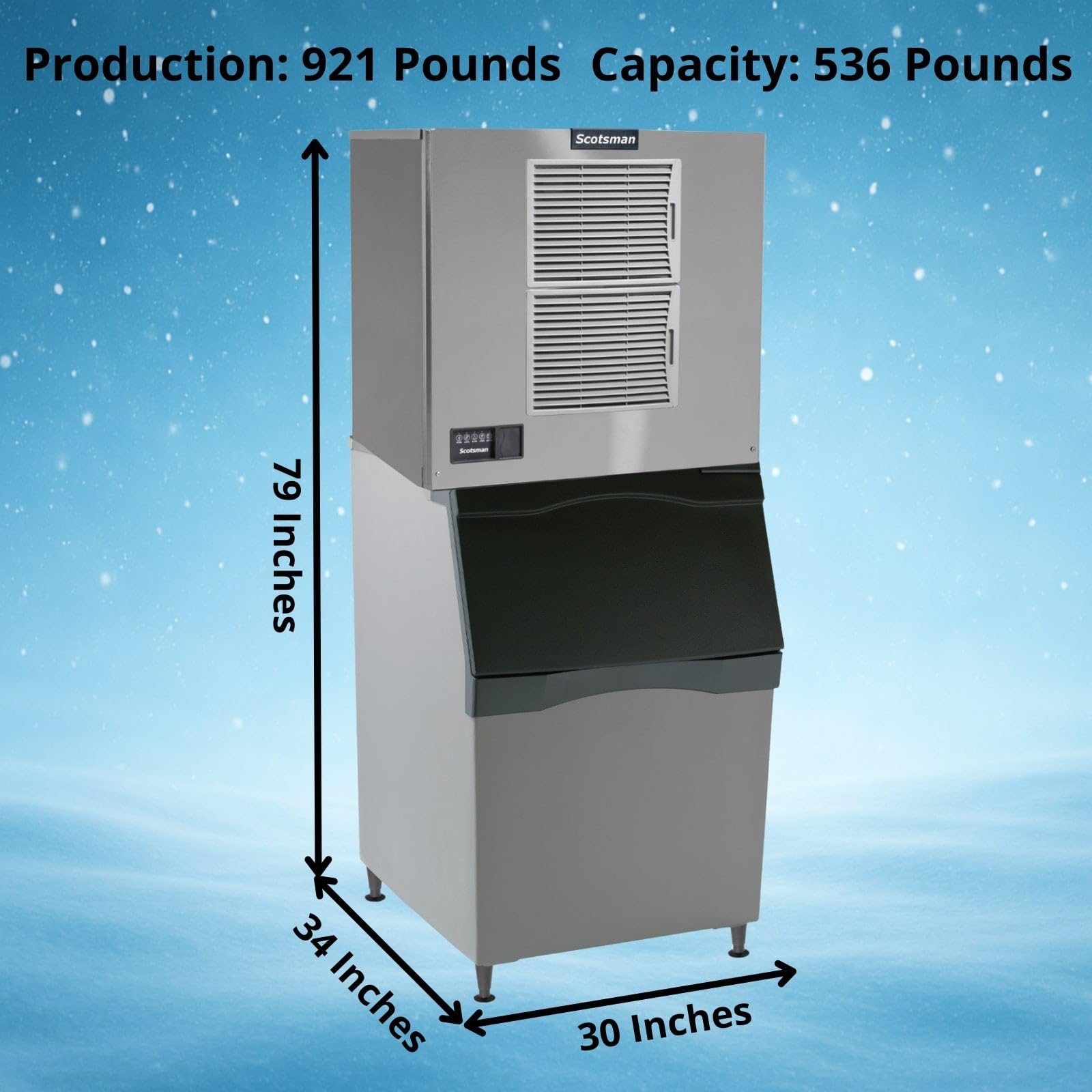 Scotsman Prodigy Elite Small Cube 30" Ice Maker - 921 Lb/Day, 536 Lb Storage Bin, 208v on Fridge.com - View 3