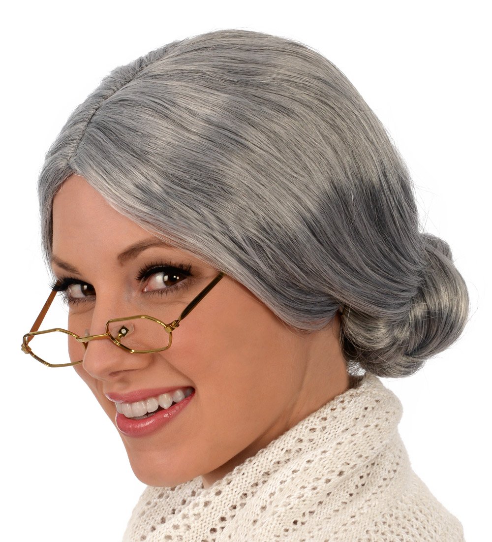 Kangaroo Grey Wig with a Bun, Elderly cosplay, Old Lady Wigs, Granny Wigs, Granny Costume for Women, Grandma Costume Women, Old Lady Headwear, Grandma accessor, Mrs Claus Cosplay
