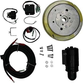 Electric Start Motor Flywheel Kit For Yamaha Outboard 75HP 85HP 2 Stroke Enduro