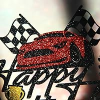 Vista 6 de Decoración de pastel de carreras, decoración de pastel de cumpleaños para niños y niñas