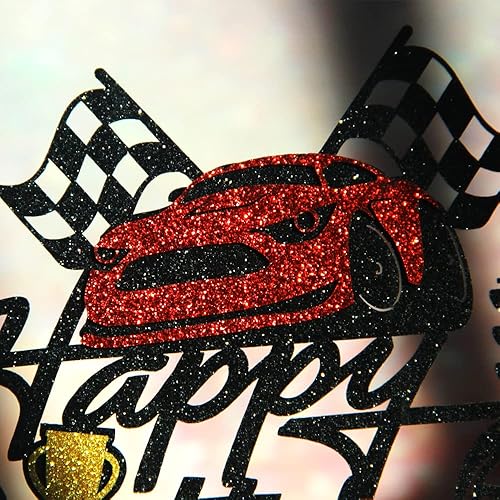 Miniatura 6 de Decoración de pastel de carreras, decoración de pastel de cumpleaños para niños y niñas