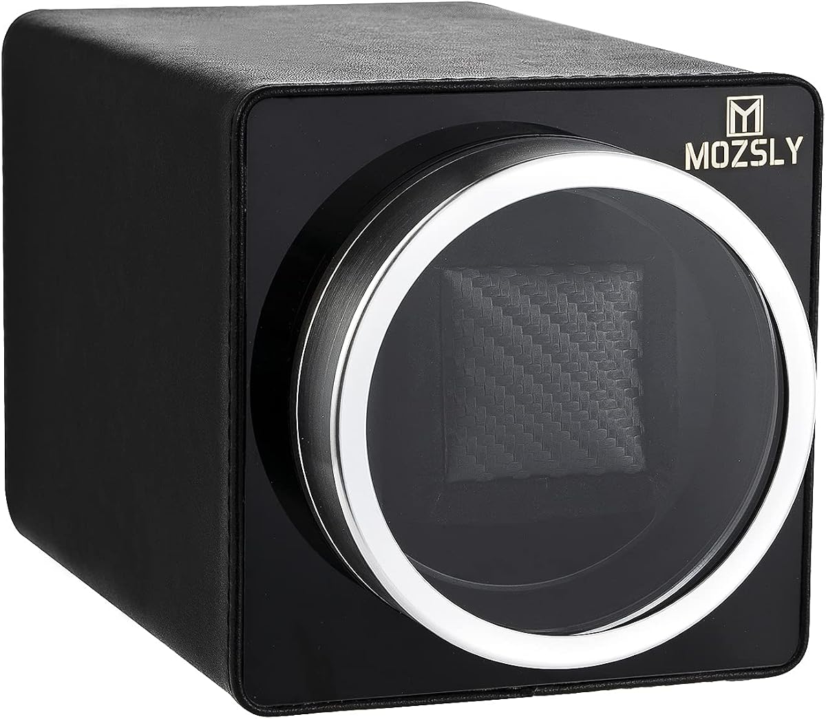 Enrollador de reloj para relojes automáticos Caja de reloj giratoria única con motor silencioso Configuración de 12 modos de rotación Alimentado por batería o adaptador de CA Cuero de PU