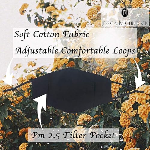 Miniatura 5 de Paquete de 2 máscaras faciales de Jessica McClintock 1 negro sólido 1 diamantes de imitación