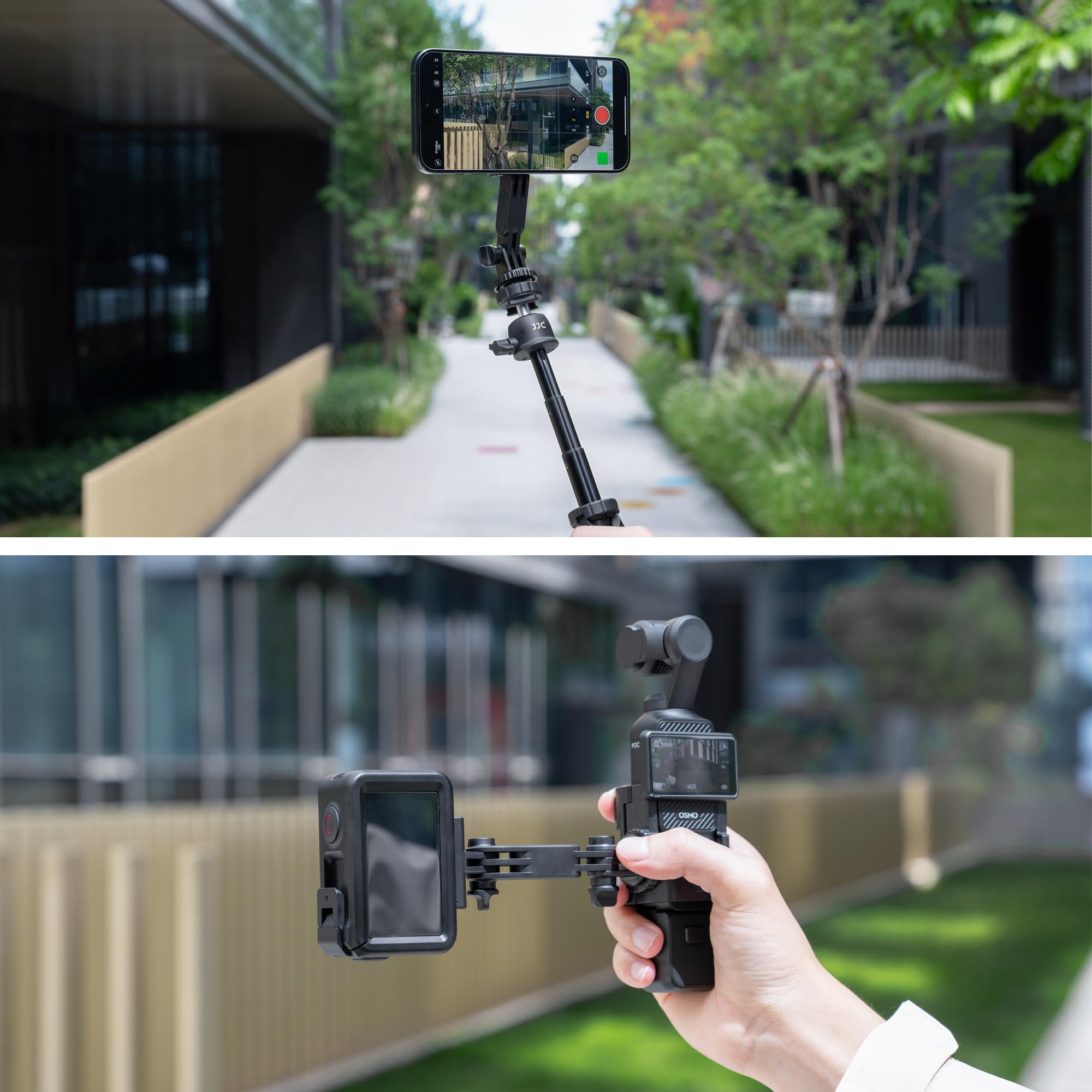 JJC Magnetische Handyhalterung für DJI Osmo Pocket 4 3 Handy Halterung | Pocket3 Pocket4 Creator Kreativ Combo Magnetischer Handy Halter, Erweiterungsadapter mit Kaltblitzschuh für Mikrofon Leuchte