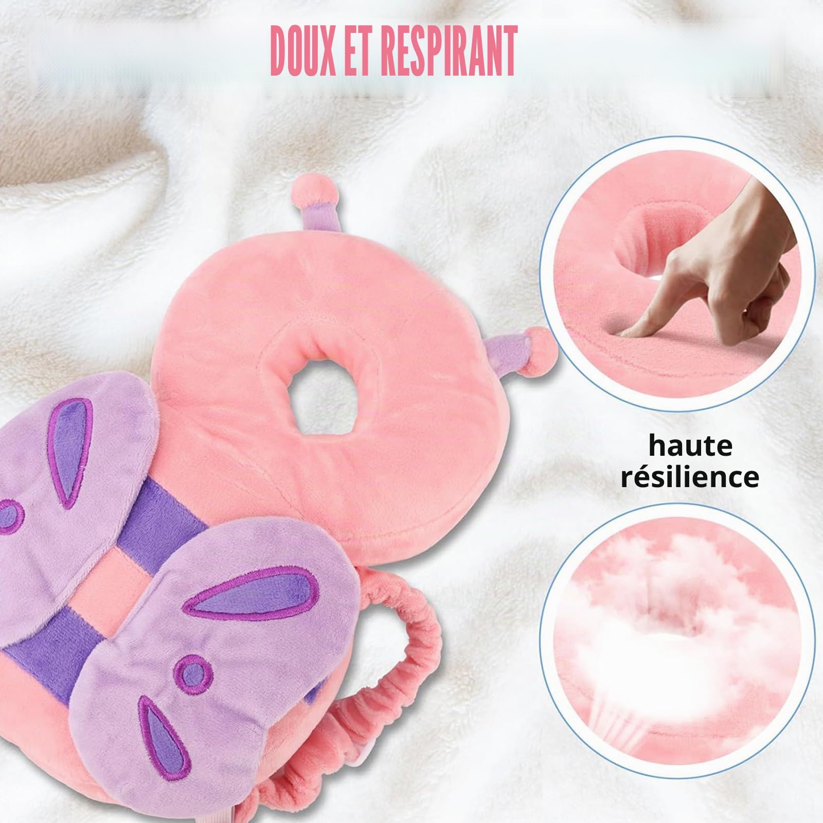 Coussin de Protection de Tête de Bébé,Protege Tete Bebe,Convient Aux Enfants Qui Apprennent à Ramper et à Marcher avec Genouillères,Réglables Coussin de Sécurité de Sac à Dos