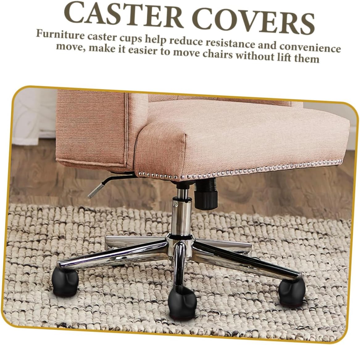 25pcs Rolling Chair Caster Wheel Covers Sturdy TPE Floor Protectors Easy Install Chair Leg Covers