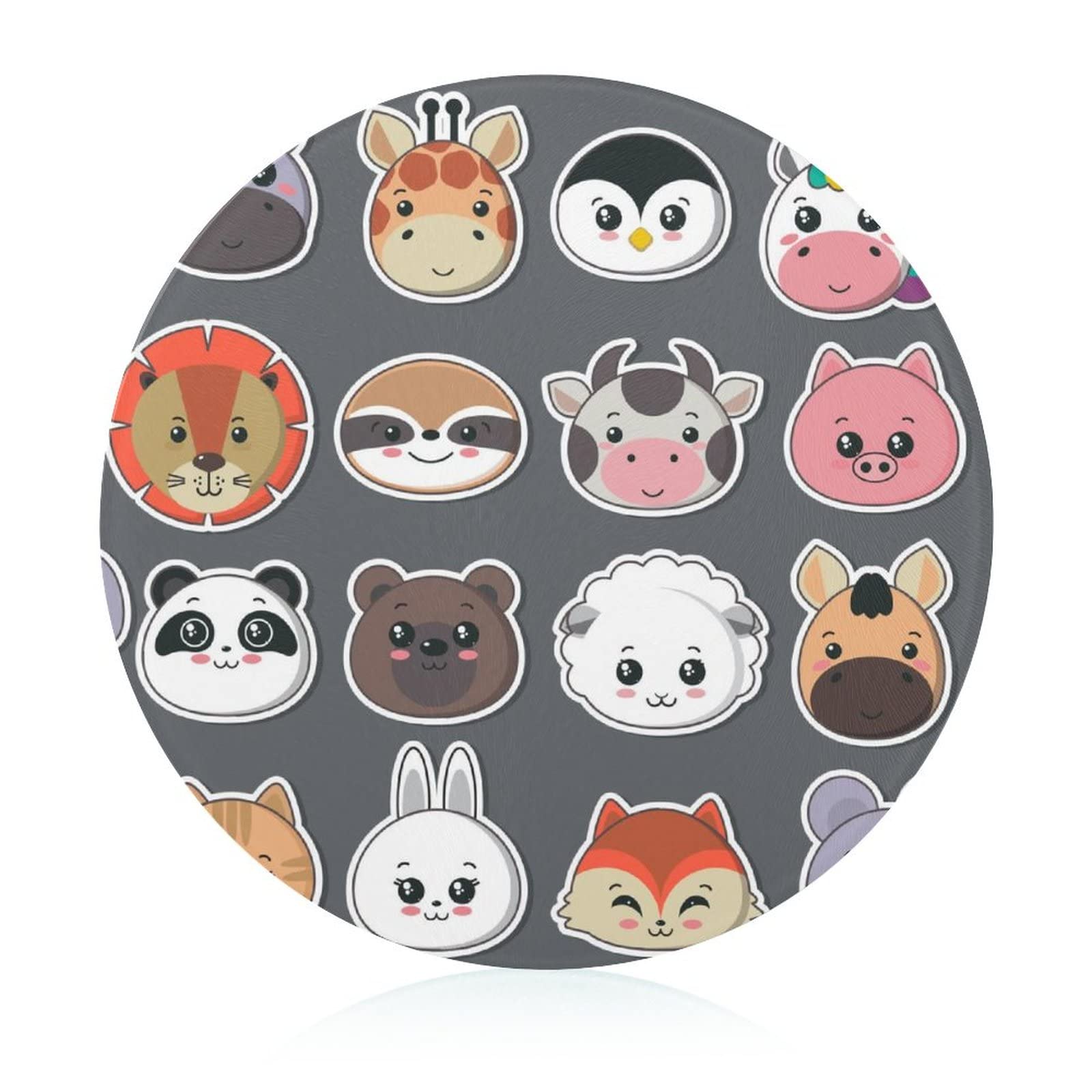 Plaques de cuisine antidérapantes en verre trempé de 20 cm avec motif animaux