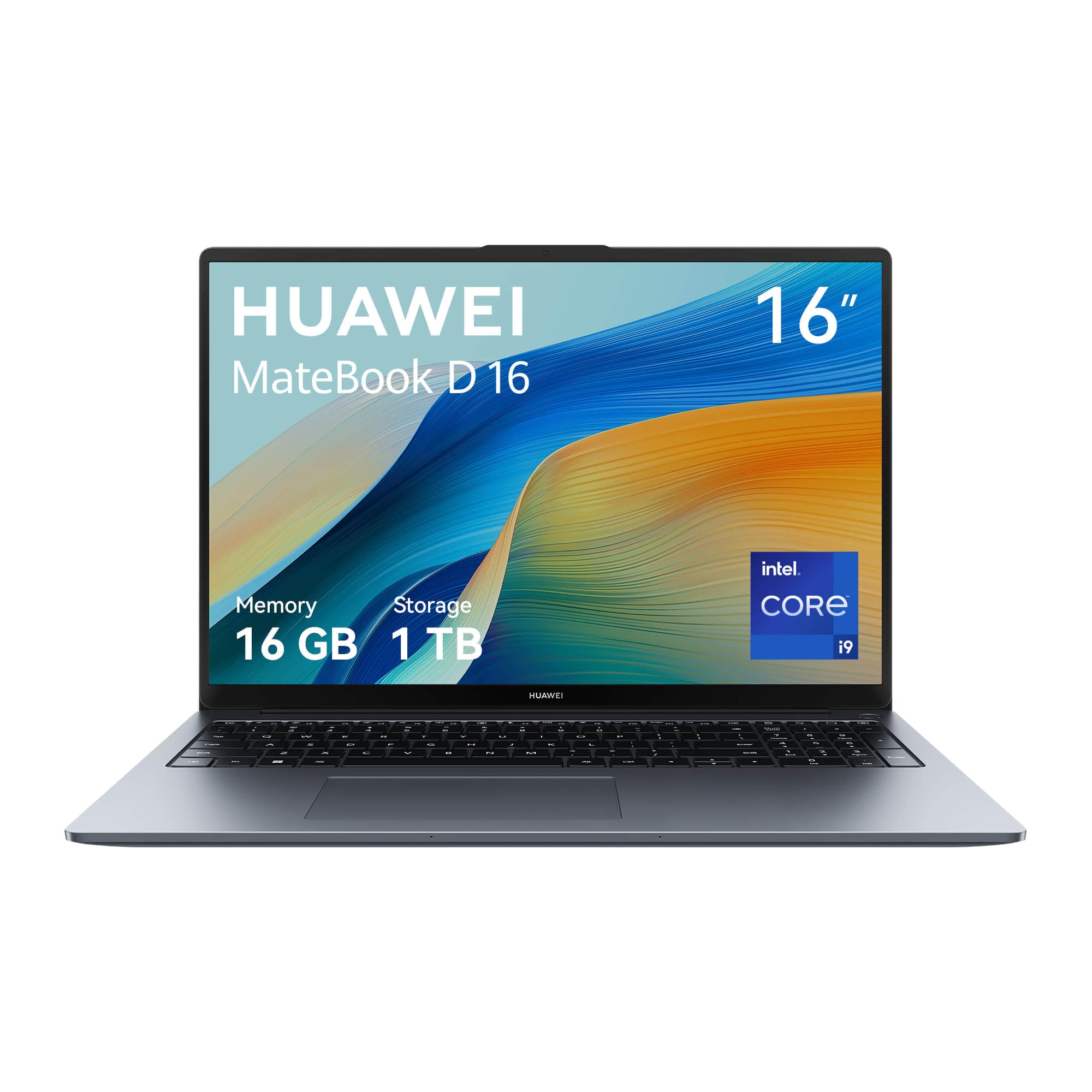 HUAWEI MateBook D16 Laptop, Display FullView da 16 Pollici, Processore Intel Core i5-13420H, 16GB di RAM, SSD da 1TB, Windows 11 Home, Case leggero da 1,72 kg, Grigio Spaziale