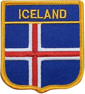 Iceland Iron On Applique Patch, Reykjavik, Glaciers, Arctic Circle, Norwegian 2.75" - for Hats, Shirts, Shoes, Jeans, Bags
