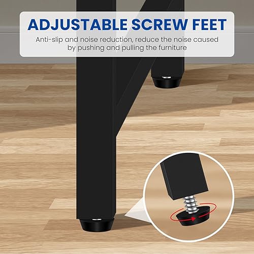 Miniatura 5 de Escritorio para computadora, escritorio de oficina de 32 pulgadas con marco de metal, escritorio de oficina en casa, estilo moderno y simple para