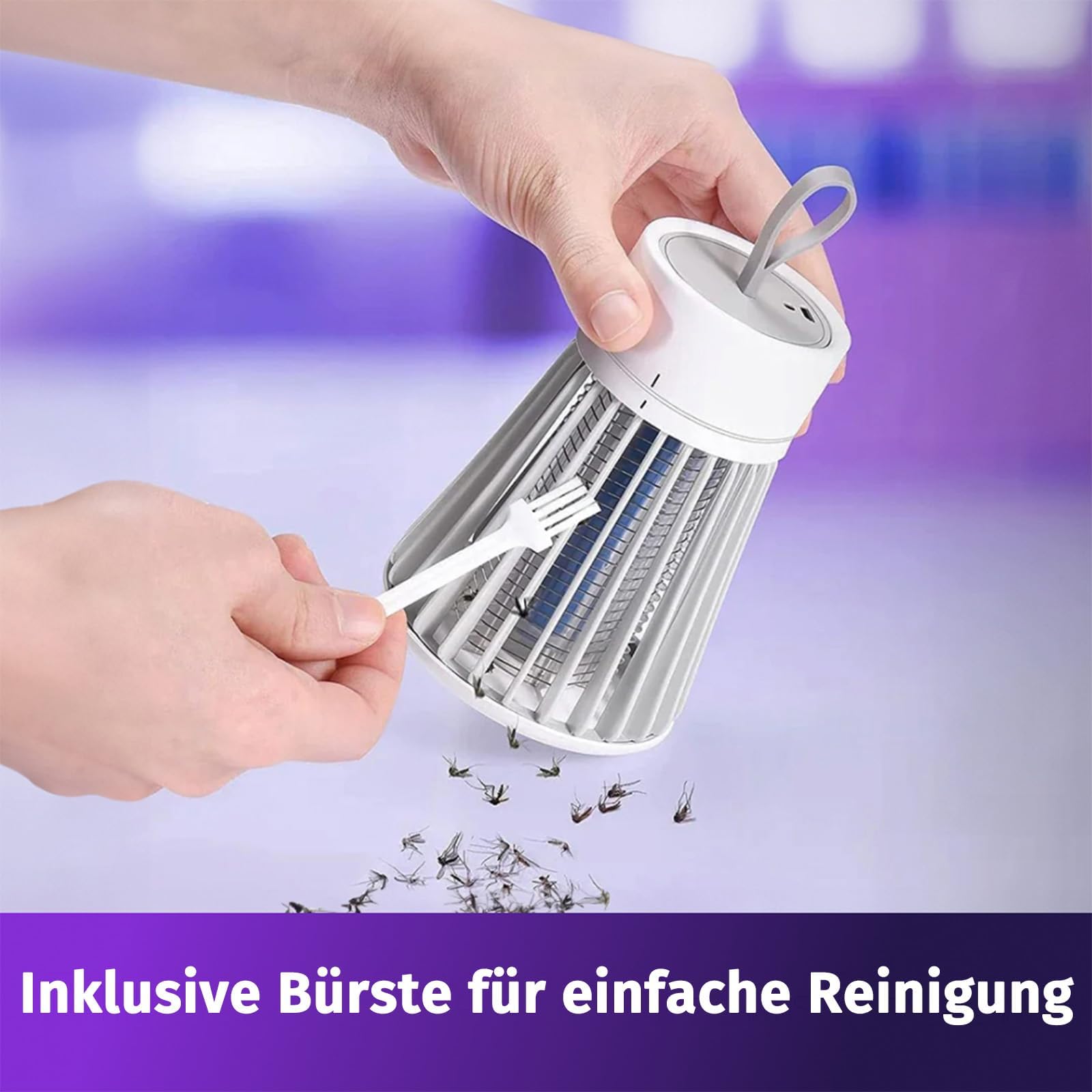 Zapfie Mückenlampe, Mückenlampe Camping, Mückenfalle Mückenlampes Akku, Moskito Lampe, Wiederaufladbar, Wasserdicht Ipx4 für Küche Innen Außen Camping