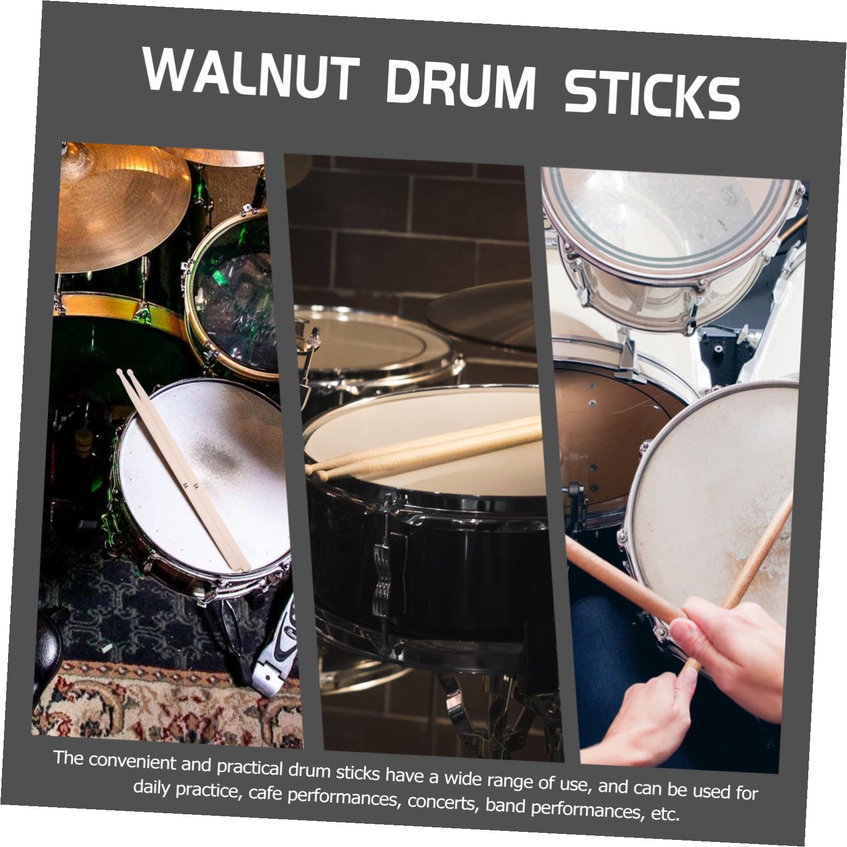 20stücke Holz Schlagzeugstöcke für Schlagzeug Robuste Bühnen-drumsticks Ahorn-material Musikinstrumente-zubehör für Anfänger und Profis