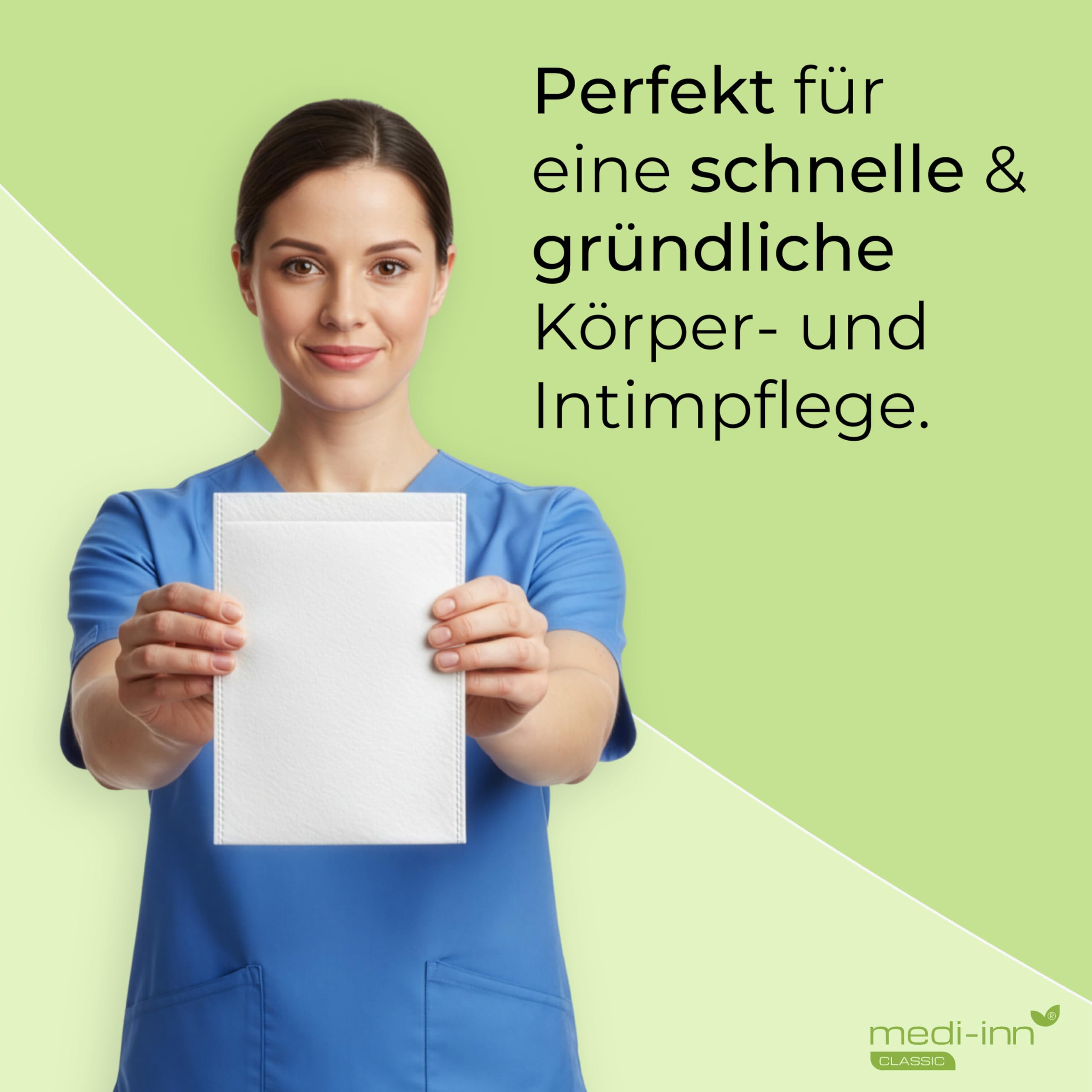 Medi-Inn Einmal-Waschhandschuhe Molton weiß, 20 x 50 Stück – 75 g/m², 22 x 15 cm, latexfrei, für Pflege & Babypflege