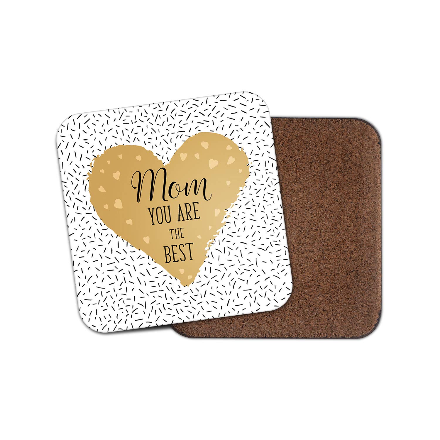 Destination Vinyl Ltd Multicolor 1 X Love Mom Coaster - Mum The Best Mother's Day Mummy Lovely Heart Fun #19105