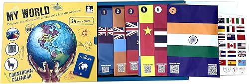 Miniatura 4 de Calendario de Adviento My World 2023 "Visita" 24 países y vuelve justo a tiempo para el día de Navidad. Explora diferentes culturas, crea tu regalo