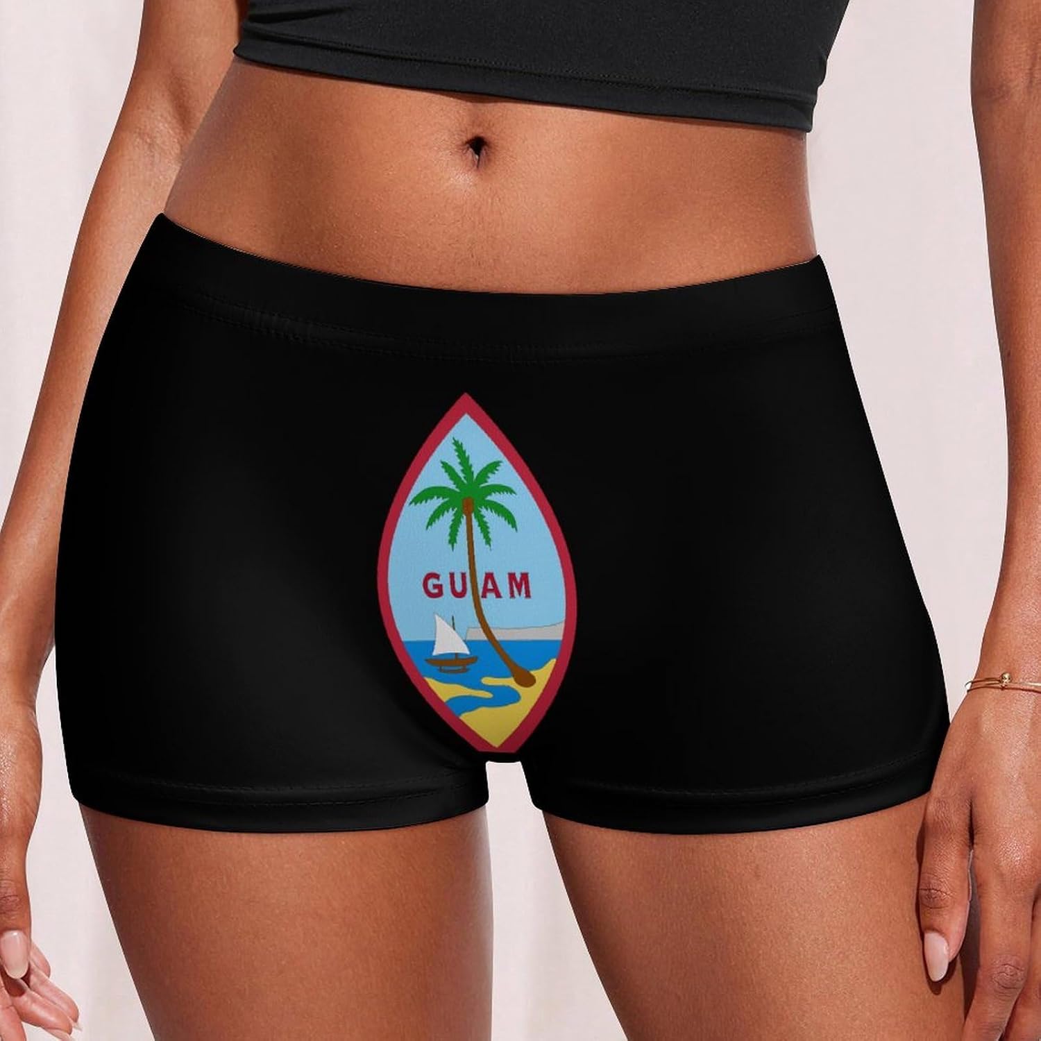 Seal of Guam1 Fashion Women's Boxer Briefs Breathable Underpants Trunks Stretch Underwear