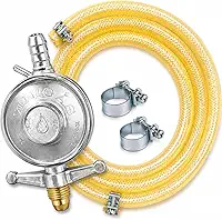 Kit Gás Fogão Completo – Mangueira Multiuso 7K 9K 11K + Regulador de Gás GLP + Abraçadeiras – 2 a 5 Metros para Botijão (5 Metros, 9K)