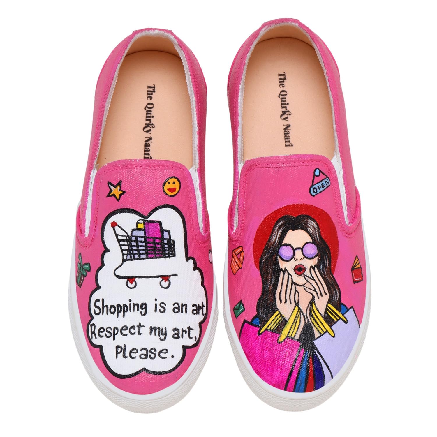 THE QUIRKY NAARI Shopaholic Slipons Stylishly Playful Fit | Pink | 6 UK (B0CVSBFX4M) Amazon Price History, Amazon Price Tracker