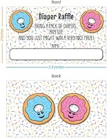 Vista 2 de 25 insertos de boletos para rifas de pañales en forma de dona para invitaciones de baby shower o espolvorear