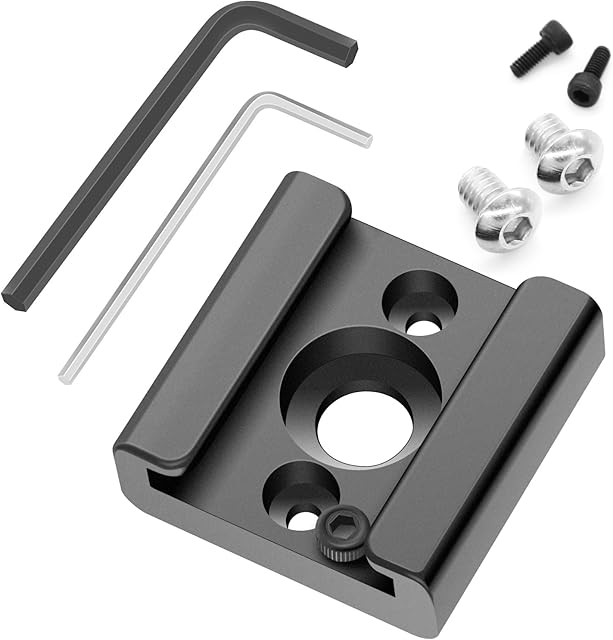 Anwenk Cold Shoe Mount Adapter Cold Shoe Bracket Standard Shoe Type w/1/4" Thread Hole for Camera DSLR Flash Led Light Monitor Video and More