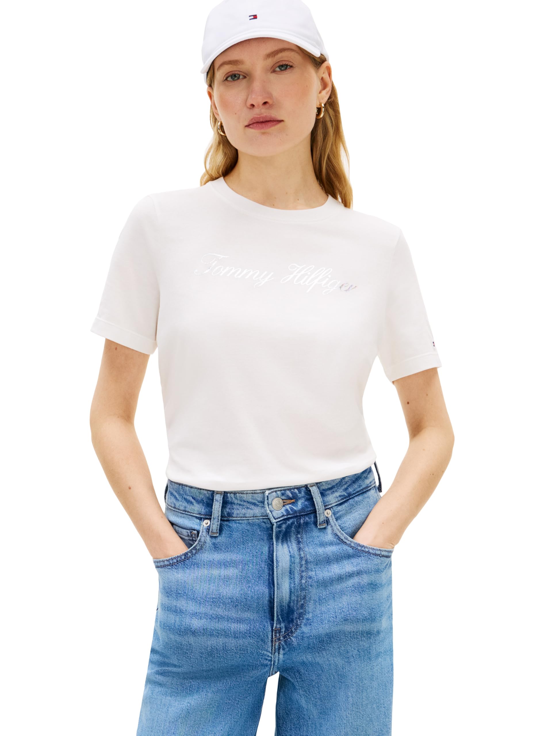 Women's Short Sleeve Cotton Graphic Logo Crew Neck T-Shirts