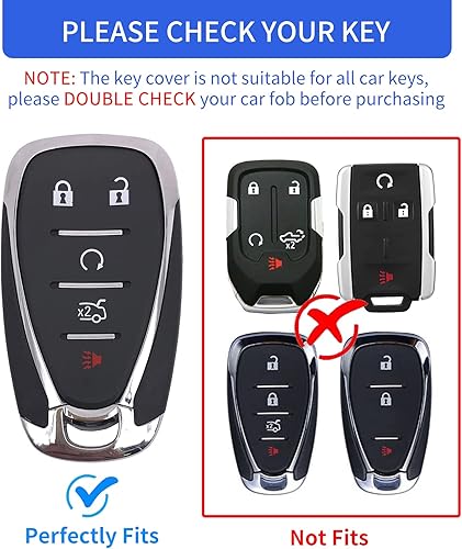 Miniatura 2 de OFFCURVE Funda para llavero de automóvil Chevrolet de TPU suave, carcasa completa para llave de coche, accesorios de automóvil, protector de llave