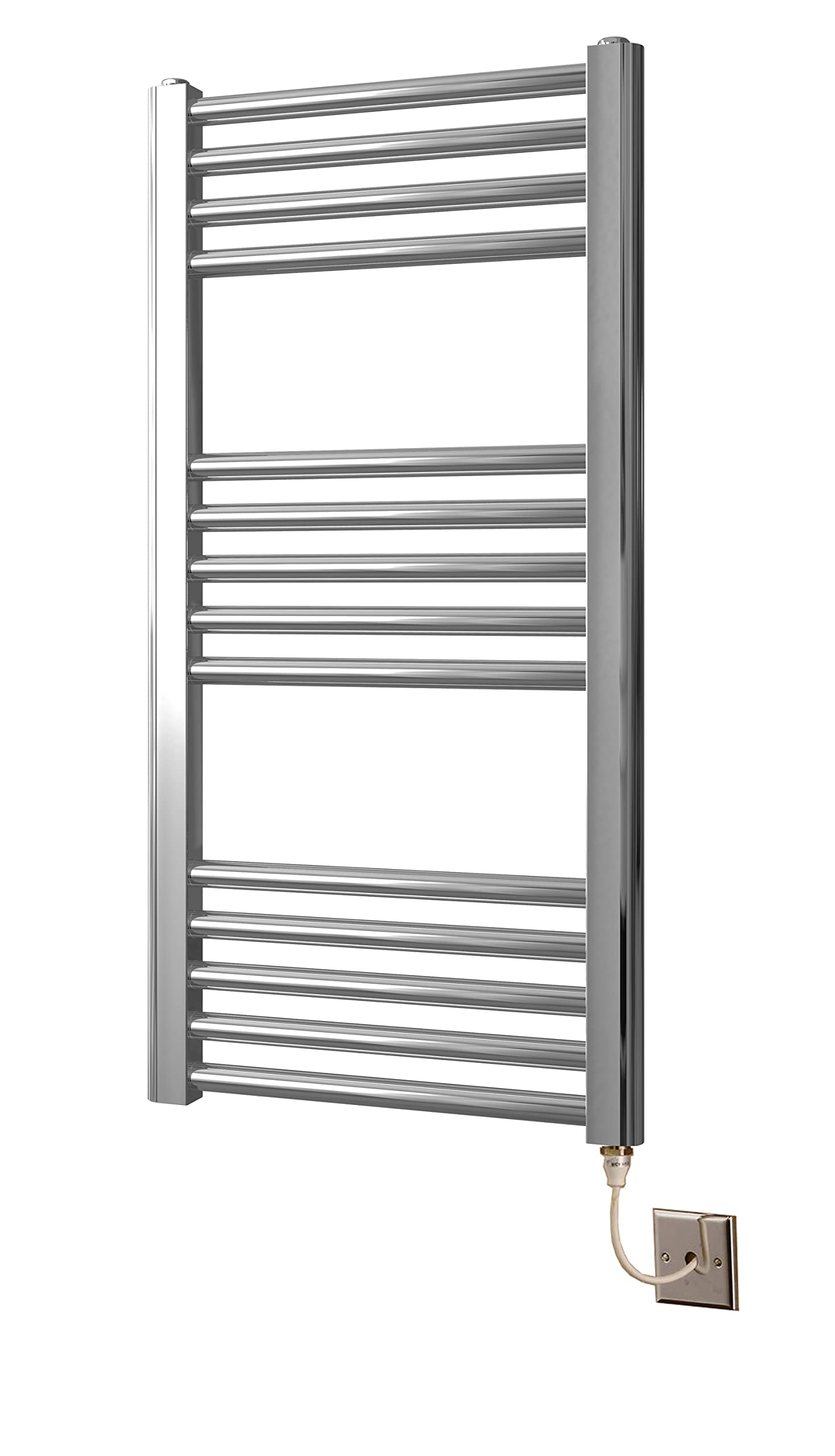 Toallero eléctrico Cromado 400W x 800H + Temporizador y termostato de baño