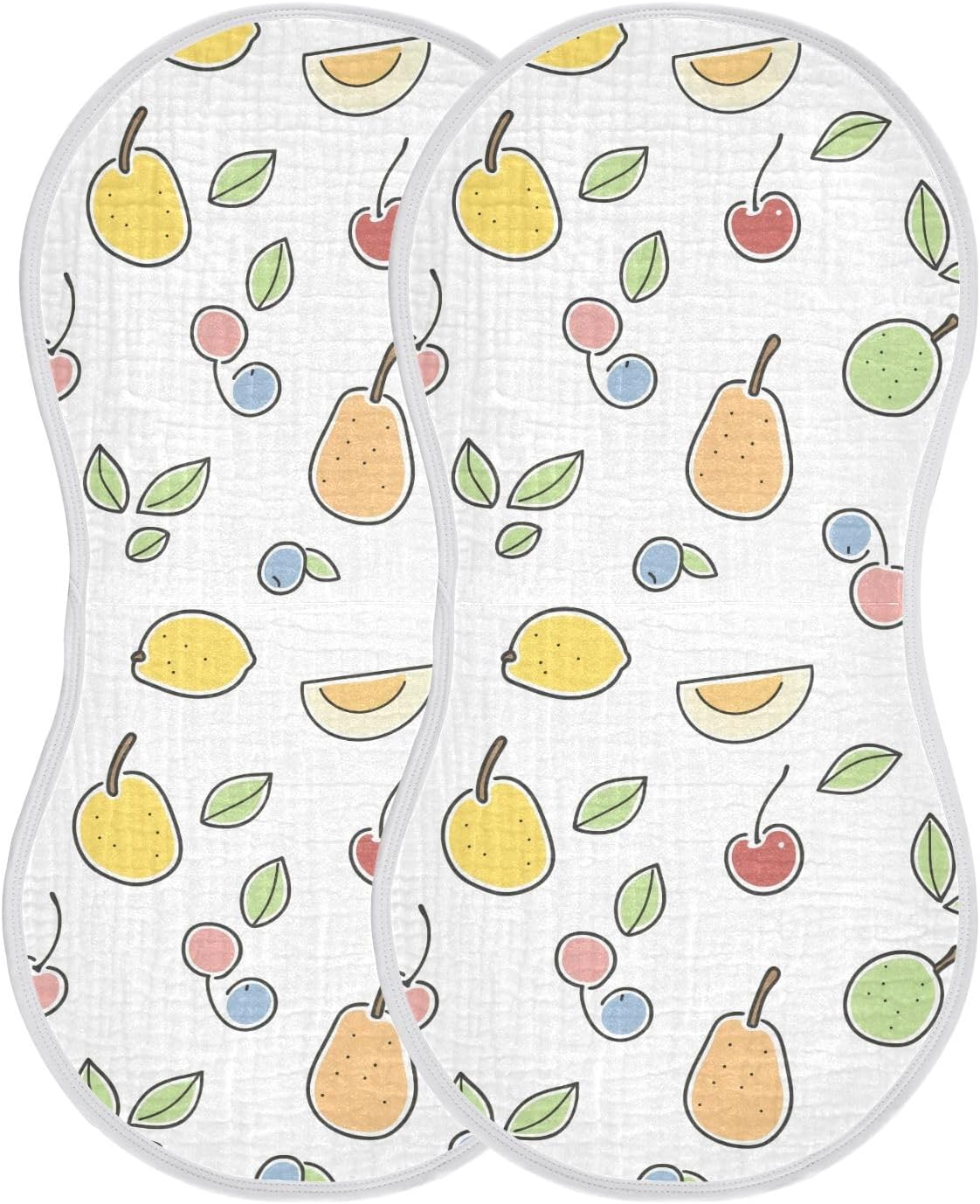 vvfelixl Pear Cherry Berry Burp Cloths for Baby Boy Girls Baby Washcloths Burp Rags 1 Pack