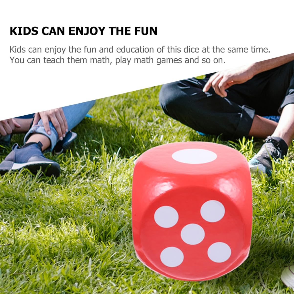 Abaodam Dadi di Schiuma Rossi 20cm Enormi Dadi da Gioco Facili da Manipolare e Leggere per Giochi di Festa e Attività Ludiche All'aperto